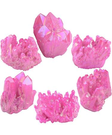 Nupuyai Titanium Coated Pink Bergkristall Druse - Irregular Quartz Geode Gemstone for Reiki & Feng Shui Decoration - Buy Online on GoSupps.com