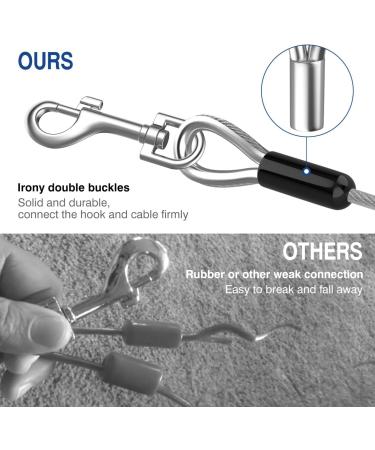 Pawaboo 30ft Heavy Duty Dog Tie Out Leash - 360 Rotating Hook for Small to Large Dogs (Up to 125lbs) - Durable Silver Tie-Out Cable - Buy Online on GoSupps.com