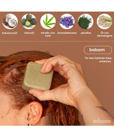 Firebiz Srls Enooso Organic Solid Shampoo and Conditioner Set for Oily Hair 120 g Purifying and Nourishing Natural Vegan Formula Solid Shampoo Bar & Solid Conditioner Bar Made in Italy - Buy Online on GoSupps.com