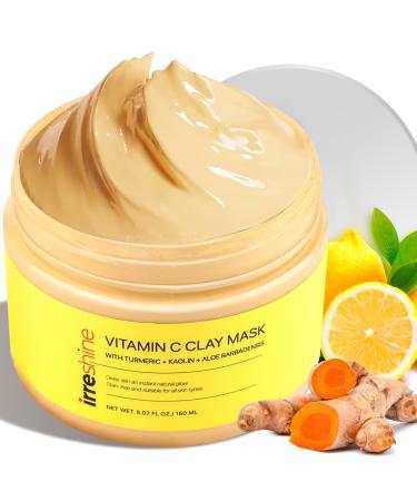 Turmeric Vitamin C Clay Mask: Turmeric Face Mask Vitamin C Clay Mask Clay Mask for Face Clay Face Mask - Vitamin C Clay Mask with Turmeric Vitamin C Face Mask 5.07oz/150ml