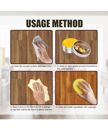 Wood Seasoning Beewax | Beeswax Wood Furniture Cleaner for Polishing Repair Wood Wax for Floors Cabinets Waxing Supplies for Furnitures Protect Care Aezon - Buy Online on GoSupps.com