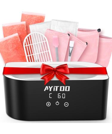 Ayitoo paraffin bathers for hands and feet with accessories 4L LED display Electric paraffin wax bath paraffin bathroom set paraffin bath wax bath device with 1350g paraffin wax black