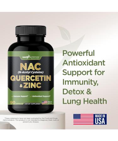 Gade Nutrition NAC Supplement n-Acetyl cysteine with Quercetin & Zinc | Immune Support Supplement with n Acetyl cysteine | Vegetable Capsules | USA Made 60 Count (Pack of 1) - Buy Online on GoSupps.com