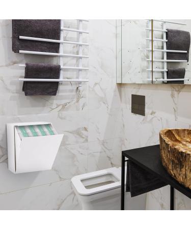 White Plastic Pad and Tampon Organizer - Women's Bathroom Storage Container 24x20.3x12.5 cm - Buy Online on GoSupps.com