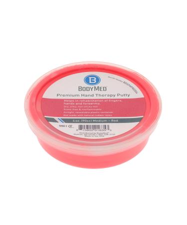 BodyMed Premium Hand Therapy Putty, Red, 4 Oz, Medium, Strengthening Therapy Putty for Physical Rehabilitation 4 Ounce Red (Medium)