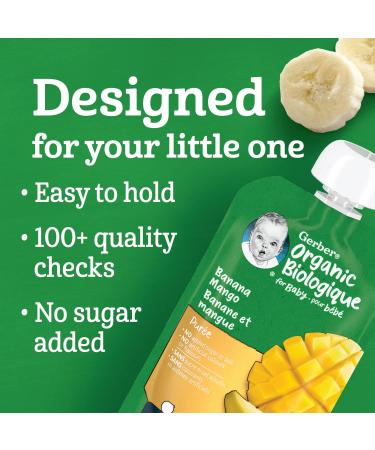 Nestle Gerber Nestle Gerber Organic Puree Banana Mango 128ml Pouch - Buy Online on GoSupps.com