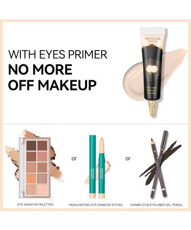 Erinde Eye Primer - Matte Eyeshadow Base for Mature Skin Waterproof & Long-Lasting Nude Cream Primer - Cruelty-Free Makeup 01 Ivory - Buy Online on GoSupps.com