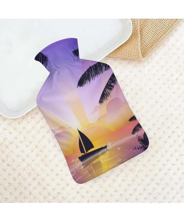 Sunset Boat Hot Water Bottle with Plush Cover - Cozy Hand Warmer for Adults & Children (26.5x15.3cm) - International Shipping Available - Buy Online on GoSupps.com