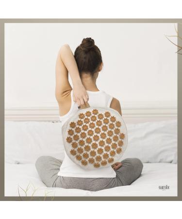 Glappage Berlin Health Collection: Luxury Acupressure & Yoga Cushion - Reversible Sustainable Linen 32x15cm Adjustable Height - Buy Online on GoSupps.com