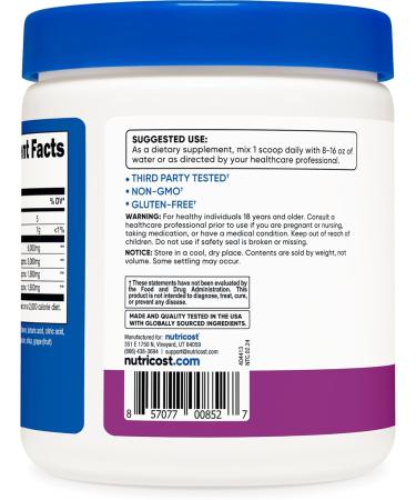 Buy Nutricost BCAA Powder - Grape Flavor 30 Servings Optimal 2:1:1 Ratio Vegetarian & Non-GMO - International Shipping Available - Buy Online on GoSupps.com