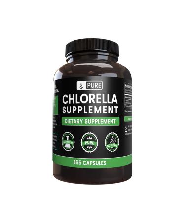 Pure Original Ingredients Chlorella (365 Capsules) No Magnesium Or Rice Fillers Always Pure Lab Verified 1240 mg