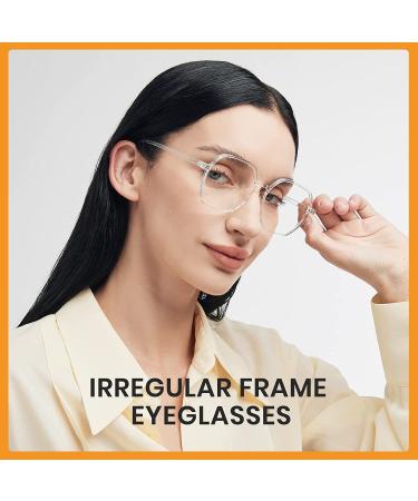 Cyxus Oversized Clear Square Blue Light Glasses | Transparent Eyeglasses 06-clear 8108 - Buy Online on GoSupps.com