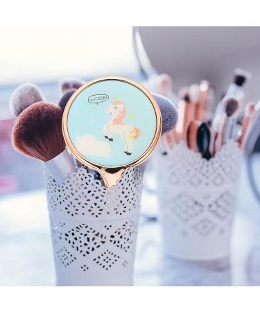 Beaupretty Blue Hand Held Makeup Mirror for Travel Outdoor Women - Metal Magnifying Cosmetic Mirror with Handle - Buy Online on GoSupps.com