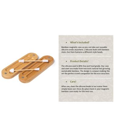 Eco-Friendly Silicone Make Up Swabs | Set of 2 with Bamboo Case | Reusable QTips by New Living - Buy Online on GoSupps.com