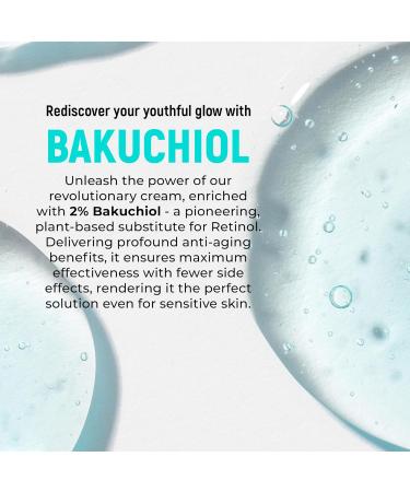 Bakuchiol Cream for Face | Natural Retinol Alternative Anti-Aging Moisturizer with Hyaluronic Acid Vitamins C F E & Bio Oil - Buy Online on GoSupps.com