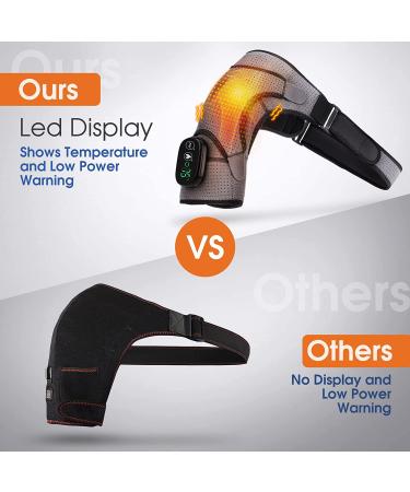 Heated Shoulder Wrap with Vibration | Electric Heating Pad Massager for Left/Right Shoulder | 3 Settings | LED Display - Buy Online on GoSupps.com