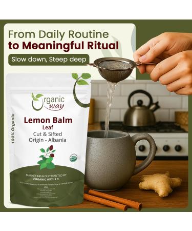 Organic Way Lemon Balm Leaf Cut & Sifted (Melissa officinalis) - Herbal Tea | Organic & Kosher Certified | Vegan | Raw Non GMO & Gluten Free | USDA Certified | Origin - Albania (16 Oz (Pack of 1)) - Buy Online on GoSupps.com
