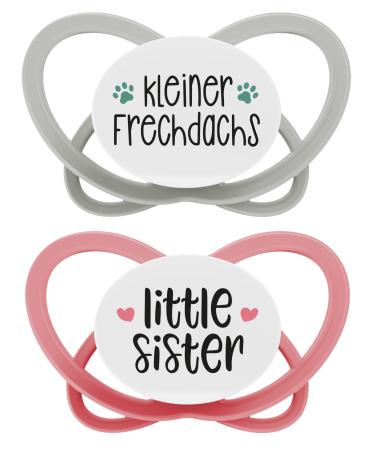 Nip Schnuller My Butterfly Green Special Edition: From sustainable raw materials light and airy still-friendly & jaw-friendly silicone size 2 (5-18 months) with a saying Special Edition size 2 (5-18 months) red