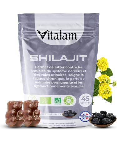 Gummies Shilajit Pur Bio en sachet Shilajit Himalaya Boost m tabolisme Libido et Energie Acide Fulvique Soutien Immunitaire pour hommes et femmes compl ment alimentaire 100% Naturel