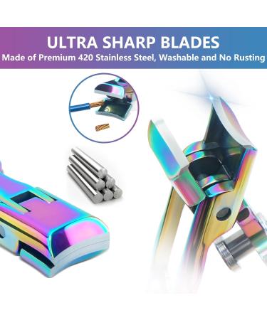 Wide Jaw Nail Clippers for Thick Nails - Heavy Duty Cutter with Glass File and Catcher - Chromatic Toe and Fingernail Clippers for Men, Women, Seniors - Buy Online on GoSupps.com