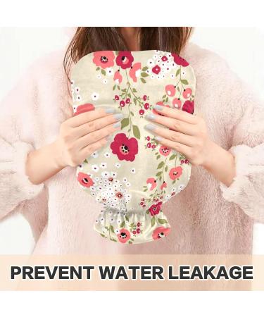 Naanle Red Spring Flowers Hot Water Bottle - 1L Transparent Heat Bottle for Back Pain Relief & Neck Therapy - Ideal Hand/Foot Warmer - Buy Online on GoSupps.com