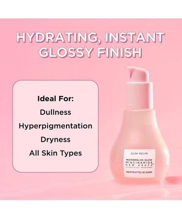 Glow Recipe Watermelon Glow Niacinamide Dew Drops Brightening Serum - 40ml Hydrating Serum with Hyaluronic Acid, Moringa Oil, and Vitamin E for Hyperpigmentation Treatment - Buy Online on GoSupps.com