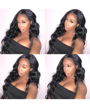 20 Inch Body Wave Lace Front Wig | Pre Plucked Human Hair 150% Density | Brazilian Hair Closure Glueless Wig for Black Women - Buy Online on GoSupps.com