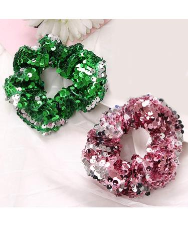 Lurrose 3pcs Sequin Mermaid Hair Scrunchies | Elastic Hair Ropes for Girls - Stylish & Durable - Buy Online on GoSupps.com