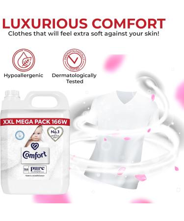 Comfort Pure Fabric Conditioner Odour Protection Fabric Softener Stay Fresh Technology Household Supplies Laundry Conditioner(XXL Pack 166 Washes 5L Clothes Freshener by Direct Mart) - Buy Online on GoSupps.com