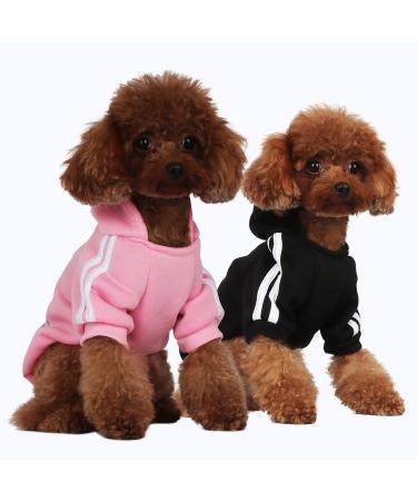 Fashion dog hoodie dog clothing streetwear pure cotton sweatshirt dog cat puppy small medium -sized fashion outfit (black/pink xxl) black/pink xxl