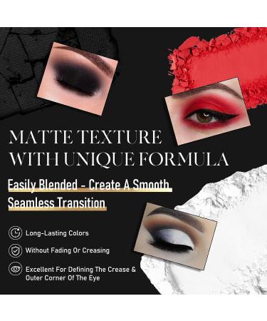 BEPHOLAN Matte Eyeshadow Palette - Red, White, Black | High Pigment Eyeshadow for Gothic Vampire Makeup - Buy Online on GoSupps.com