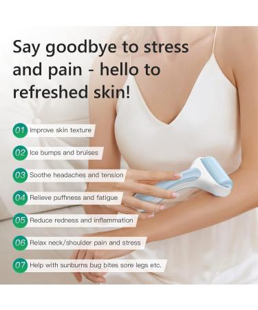 Iborria Ice Roller for Face - Dual Roller Heads for Swelling & Migraine Relief - Blue Ice Face Massager - Buy Online on GoSupps.com