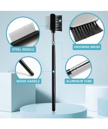 BLEGGEIT Pro Eyebrow Brush and Comb Metal Eyelash Brush and Eyelash Comb Separator Steel Brow Brush and Eyebrow Comb Set Spoolie Brush and Angled Brow Brush Precision Application Defining and 1 PC Metal Eyebrow Comb and Brush - Buy Online on GoSupps.com