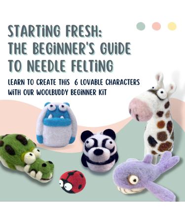 Woolbuddy Needle Felting Kit - Beginner Craft Kit with Tools, 40 Colored Wool, Instruction - for Adults and Kids - Buy Online on GoSupps.com