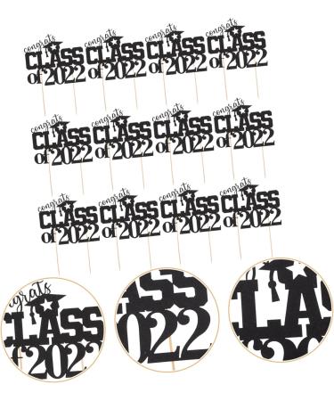 Ciieeo 12pcs 2022 Graduation Season Cake Congratulations Happy Graduation Cake Decorating Festival Dessert Picks Grad Cupcake Topper Cupcake Cups Wood Party Supplies European and American Black 15X13CM - Buy Online on GoSupps.com