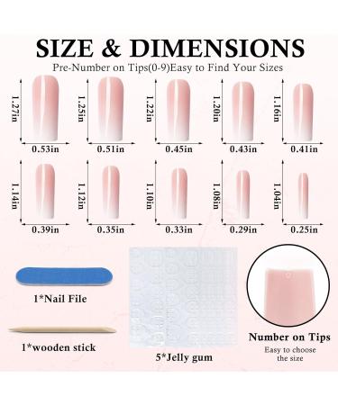 120 Pcs Glossy Square Ombre Press On Nails - Long Length Pink Gradient Fake Nails for Women & Girls | Full Cover Acrylic Nail Tips - Buy Online on GoSupps.com