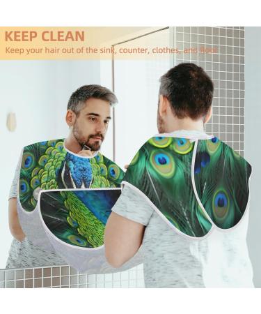 Peacock Beard Bib Apron | Beard Hair Catcher for Men | Perfect Father's Day & Christmas Gift for Dad | 2 Suction Cups Included - Buy Online on GoSupps.com