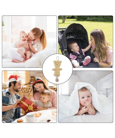 Zceplem Pacifier Band & Plush Bear Clip | Soothing Pacifier Holder for Babies | Baby Accessories for Travel - Light Brown - Buy Online on GoSupps.com