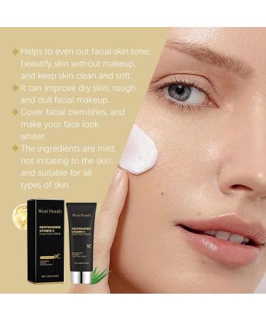  oihgerg 2Pcs Niacinamide Vitamin C Black Tube Skin Cream Five Vitamin C Simple Face Cream Multifunctional Smooth Moisturizing Niacinamide Makeup Cream - Buy Online on GoSupps.com