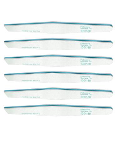 Nail file 100/180 files for gel nails robust and wear-resistant and washable (6 pieces) White-5