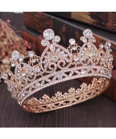 Aprince Dark Gold Round Crystal Tiaras and Crowns for Women, Tiaras for Girls Rhinestones Wedding Headband Tiara for Women The Crowns for Women Birthday Crowns Queen Crown Hair Accessories - Buy Online on GoSupps.com