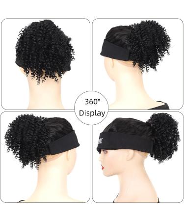 Messy Bun Hair Piece for Women Synthetic Hair Bun Chignon for Black Women Afro Kinky Curly Bun Hair Extension Hairpieces Afro Puff Elastic Rubber Band Ponytail Extension Fake Hair Accessories for W 003 - Buy Online on GoSupps.com
