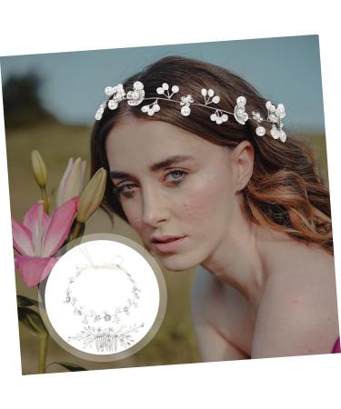Healeved 4 Sets Bridal Ornament Hair Barrettes for Girl Headdress Bride Headpieces for Bride Hair Clip Hair Ties for Women's Hair Wedding Headdress Girl Child Ribbon Alloy Hair Comb - Buy Online on GoSupps.com