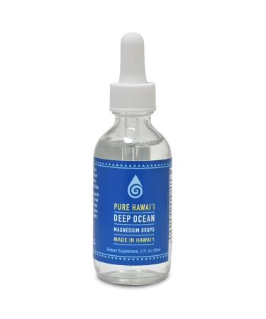 Kona Sea Salt Pure Hawaii Deep Ocean Magnesium Drops  Made in Hawaii  With Other Trace Minerals  Easy to Take Liquid 2 Fl. Oz.  Aids in Brain Mood. Muscle Nerve & Cardiovascular Health
