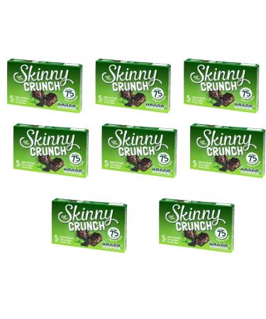 Skiny Crunch Mint & Dark Chocolate Snack Bars 5 Pack - A Low Calorie Chocolate Snack - Perfect For a Quick Snack On-The-Go - Pack of 8