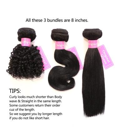 Original Queen Brazilian Virgin Kinky Curly Human Hair Weave 3 Bundles - 8 10 12 Inches - Buy Online on GoSupps.com