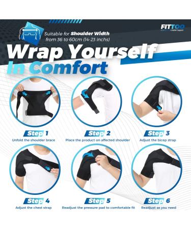 FITTOO Neoprene Shoulder Support Brace for Injury Recovery and Joint Protection - Unisex, Black - Buy Online on GoSupps.com