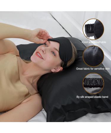 100% Pure 6A Mulberry Silk Eye Mask | Handmade 22 Momme Black Sleep Mask | Soft Luxurious Silk Blindfold for Better Sleep - Buy Online on GoSupps.com