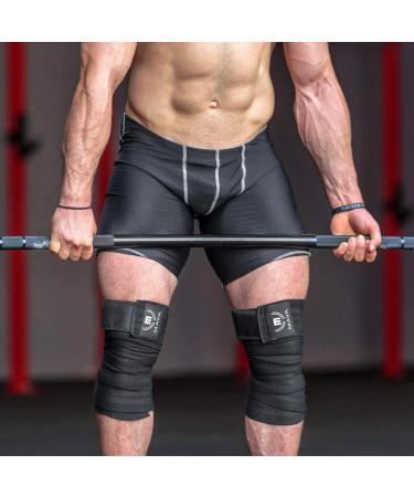 Mava Sports Knee Wraps - Compression & Elastic Support for Cross Training WODs - Black - Buy Online on GoSupps.com