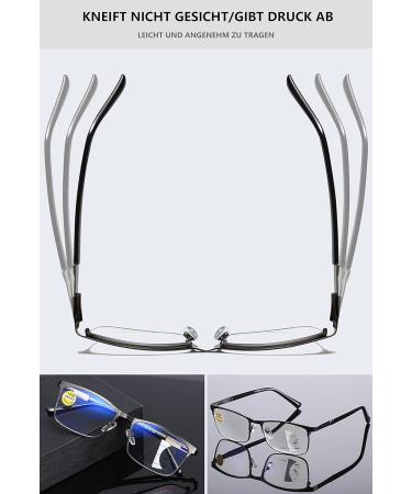 Buy Lanomi Varifocal Glasses | Metallic Progressive Multifocal Rectangle Full Frame with Blue Light Filter - Ultimate Reading Aid - Buy Online on GoSupps.com